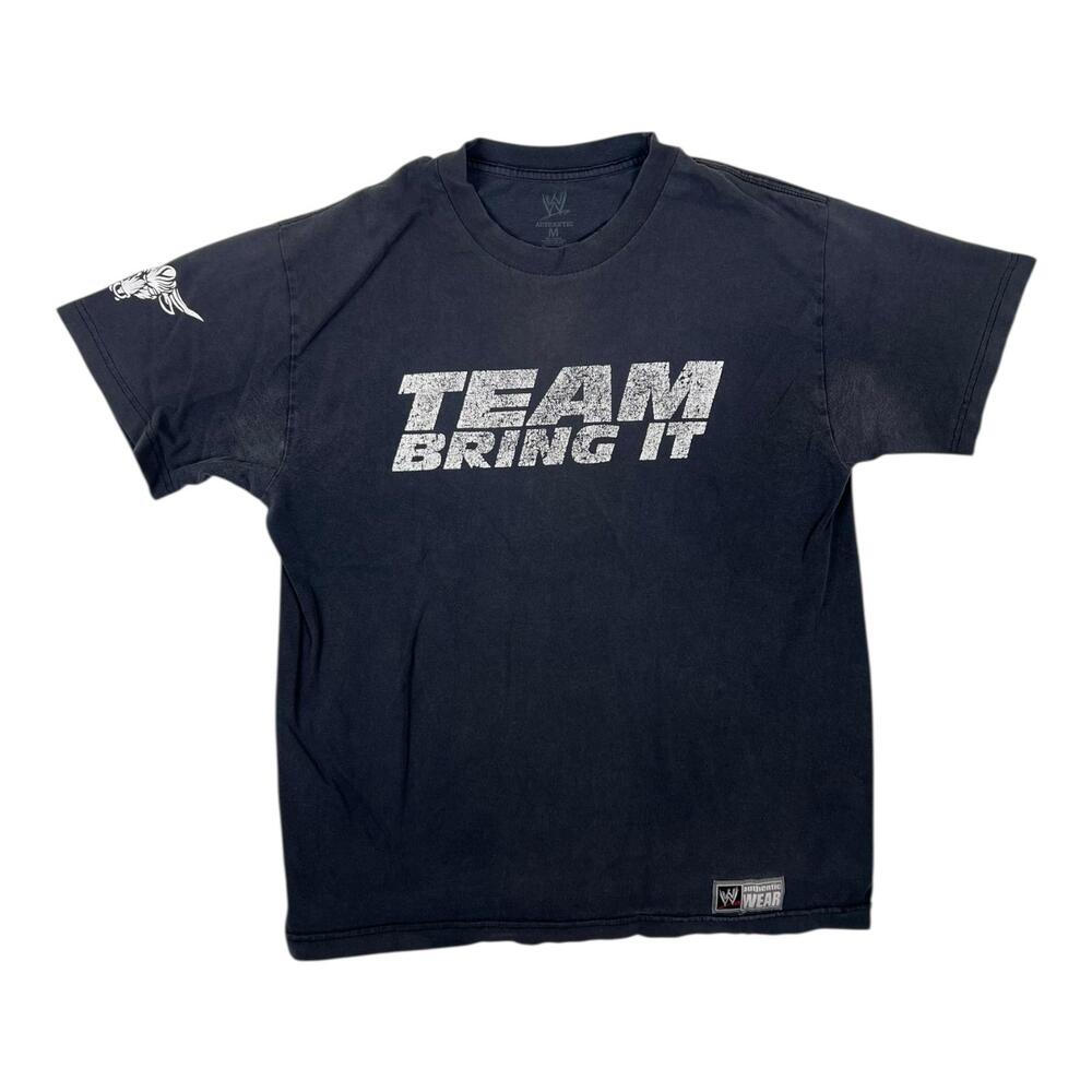 Vintage The Rock WWE T-Shirt Mens M Black "Team Bring It Boots To As*es" Retro